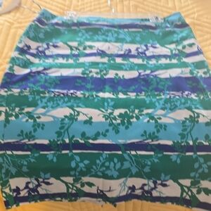 Talbots Green and Blue Patterned Skirt